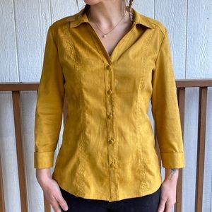 Beautiful mustard suede Coldwater Creek blouse